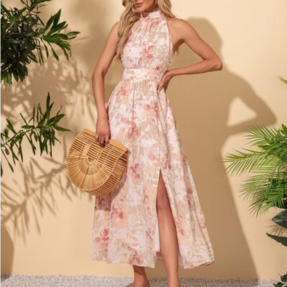 JJs House Blush Floral Midi Dress